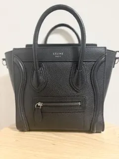 専用⭐︎CÉLINE セリーヌ ラゲージ ナノショッパー 黒 楽天市場】【中古】セリーヌ ラゲージ ナノショッパー レザー ブラック