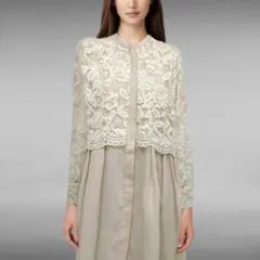 ★重ね着風　レースチュニックブラウス　LL