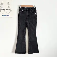 ジーナシス　ブラックフレアデニムパンツ　ハイウエスト　ストレッチ◎ カジュアル