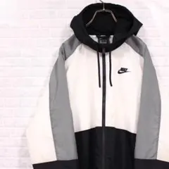 XL NIKE スウォッシュロゴ刺繍 ナイロン パーカー ジャケット ナイキ