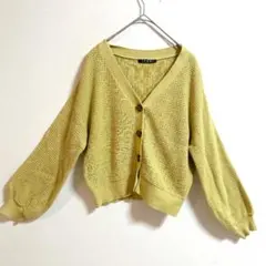 美品✨INGNI イング 長袖カーディガン M マスタード Vネック ニット