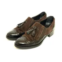 【伊製】ルカグロッシ キルトタッセルローファー ブラウン 35 マニッシュ