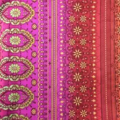 USA花柄・幾何学模様の生地（ピンク系）