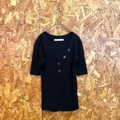 Spick&Span 半袖カットソー ニット リブ ブラック レディース F