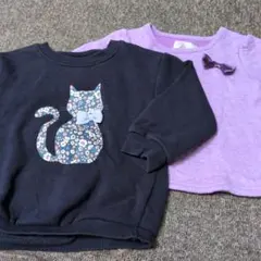 Biquette Club他 ネイビー 猫柄 トレーナー 95cm
