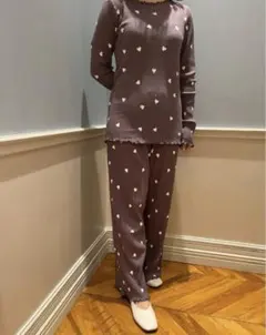 美品ジェラートピケハート柄ルームウェアセットジェラピケモコモコ 美品ジェラートピケハート柄ルームウェアセットジェラピケ