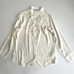 ユニクロ　イネス　シルクブラウス　サイズXL シルク　アイボリー