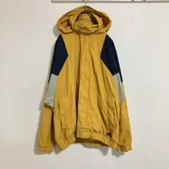 【ロゴ刺繍】adidasアディダス　スリーストライプス　ナイロンジャケット　M