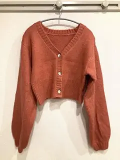 【新品・未使用】GRL グレイル ショート丈 ニットカーディガン オレンジ