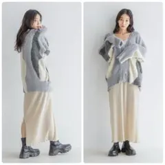 【美品】ローリーズファーム♡シャイニーベロアタイトスカート/アイボリー