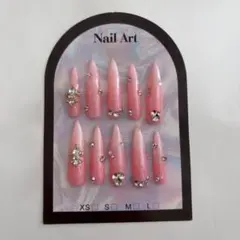 ピンクグラデーションネイルチップ 12個セット