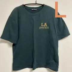 ZARA 刺繍入りダークグリーンTシャツ