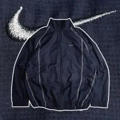 00s NIKE ナイロンジャケット 白ステッチ ドローコード テック y2k