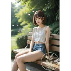 美少女 清楚 夏コーデ ショートパンツ ノースリーブ A4 ヨ50818_5