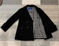 値下げバーバリーブルーレーベル　ウール ダブルブレスト コート 黒　サイズ36