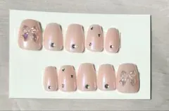 現品　ネイルチップ　スナ系　ガーリー　韓国　ワンホン　バレンタイン