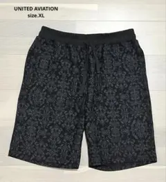ライトオン UNITED AVIATION　ハーフパンツ　花柄　黒　サイズ.XL