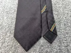 グッチ ネクタイ 黒 GGチェック ネクタイ 100％シルク