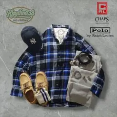 【王道】CHAPS ネルシャツ×Polo Ralph Laurenチノパン