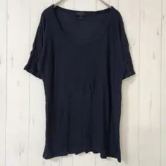 ジェイクルー Uネック 半袖 Tシャツ 紺 無地 L～XL ゆったり 綺麗めのサムネイル