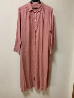 無印良品　リネン洗いざらし　長袖 シャツワンピース S