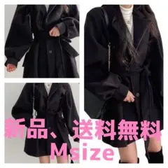 ボアジャケット テーラードカラーボリュームスリーブハーフコート ムートン