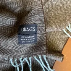 ③ドレイクス DRAKE'S マフラー　カシミア100% グレー基調　未使用品