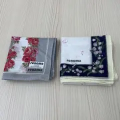 renoma 花柄ハンカチ 2枚セット 未使用