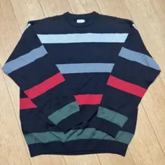 BEAMS ストライプセーター Lサイズ ネイビー