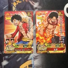 チームカード連番】旧ワンピースカード ルフィ＆エース ゾロ&ミホーク