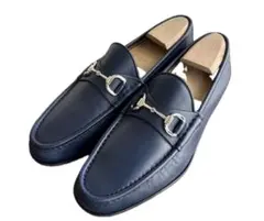 GUCCI ビットローファー 紺銀 6 1/2 25.5
