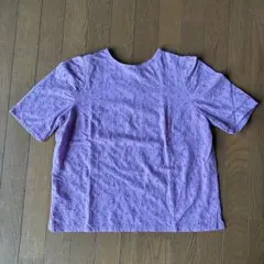 イディット　パープル 半袖 トップス刺繍レース　コットン100のサムネイル