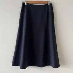 【美品】グリーンレーベルリラクシング　フレアスカート　ネイビー