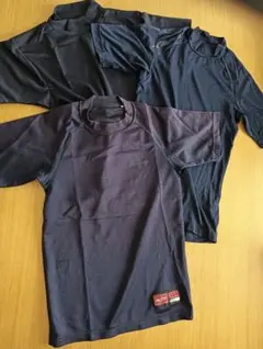 半袖アンダーシャツ（紺）3枚セット（150）おまけ付