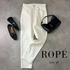 ROPE ストレッチ ハイウエストテーパードデニム 白 38 M相当のサムネイル