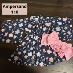 Ampersand アンパサンド 浴衣 浴衣ドレス　ゆかた 花柄 帯付き 110のサムネイル
