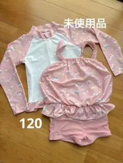 ユニコーン柄 ラッシュガード ワンピース水着セット