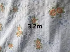 昭和レトロ生地　リップル生地サッカー　花柄オレンジコットン綿生地3.2m