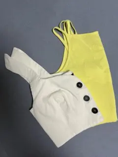 H&M イエロートップ & アイボリー ZARA トップ（Sサイズ）