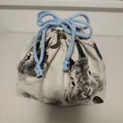 ウサギ柄 巾着袋