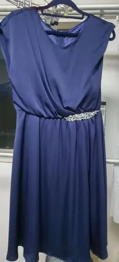 STRAWBERRY-FIELDS パーティードレス ネイビー 膝丈