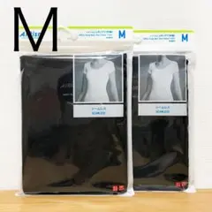 ２枚　エアリズム　UネックT シームレス 半袖　黒 ブラック　M　ユニクロ
