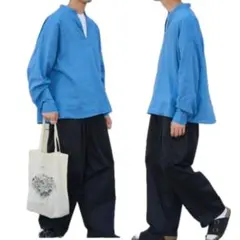 【M】新品タグ付 チャオパニックティピー リネン混 Vネックプルオーバーシャツのサムネイル