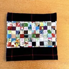 ハンドメイド　パッチワーク　フラットポーチ