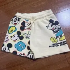 【Zara】ミッキーマウス柄 ショートパンツ クリーム色