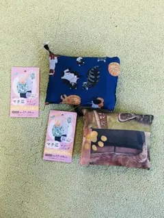 折りたたみトートバッグ エコバッグ 2個セット 猫 犬