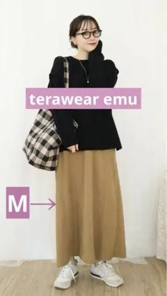 しまむら TERA terawear emu フレアスカート 中薄橙 M