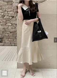 GRL グレイル ツイルハイウエストマーメイドスカート kz56 アイボリー