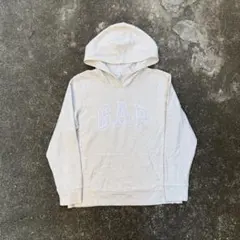 y2k oldgap archive 白パーカー 刺繍ロゴ フーディー 短丈