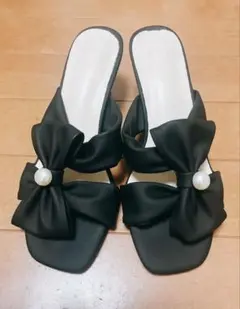 GRL パールミュールリボンサンダル[gd1668]